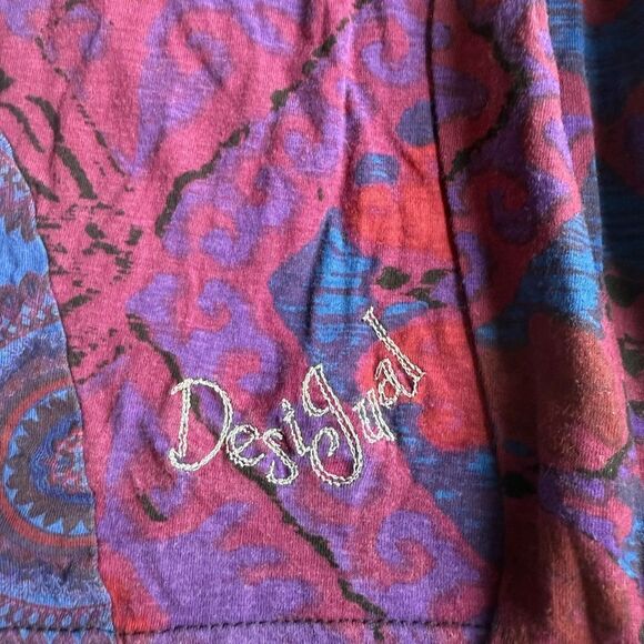 Desigual Woman’s Long Sleeve Rainbow Multi Media Tunic Top. Size Medium. - Picture 7 of 11